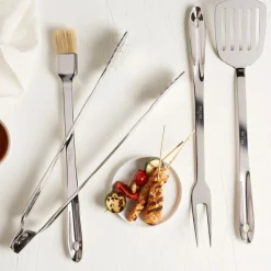 BBQ Tool Set With Case, 4 Piece Stainless Steel Grill Tool Set