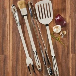 BBQ Tool Set With Case, 4 Piece Stainless Steel Grill Tool Set