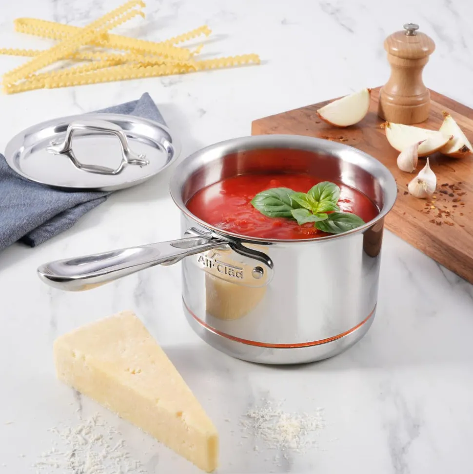 Copper Core 5-ply Bonded Cookware, Sauce Pan 3 Quart | All-Clad