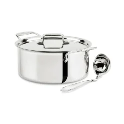 D5 Stainleess Polished 5-ply Bonded Soup Pot 6 Quart | All-Clad