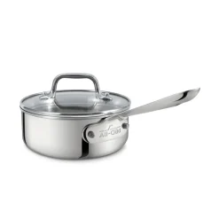 D3 Stainless Everyday 3-ply Bonded Cookware, Sauce Pan with Glass lid, 1.5 quart