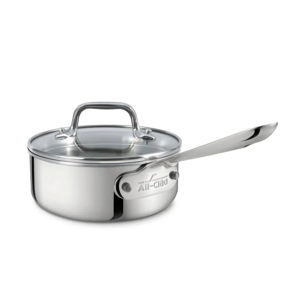 D3 Stainless Everyday 3-ply Bonded Cookware, Sauce Pan with Glass lid, 1.5 quart