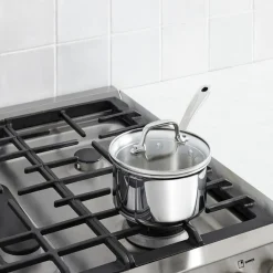 D3 Stainless Everyday 3-ply Bonded Cookware, Sauce Pan with Glass lid, 1.5 quart