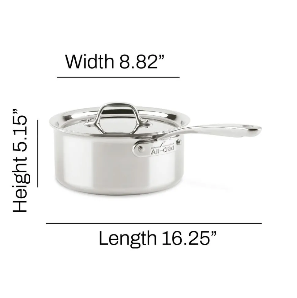 D3 Stainless Everyday 3-ply Bonded Cookware, Sauce Pan with lid, 3 quart