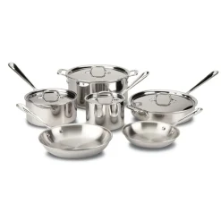 D3 Stainless 3-ply Bonded Cookware Set, 10 piece Set