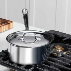 D3 Stainless 3-ply Bonded Cookware, Sauce Pan with lid, 1 quart