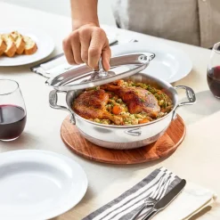 D3 Stainless 3-ply Bonded Cookware Cassoulet, 2 quart