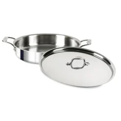D3 Stainless 3-ply Bonded Cookware, Mother of All Pans with lid, 6 quart