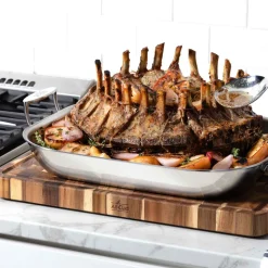 D3 Stainless 3-Ply Bonded Cookware, Large Flared Roaster