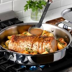 D3 Stainless 3-ply Bonded Cookware, Mother of All Pans with lid, 6 quart