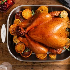 D3 Stainless 3-Ply Bonded Cookware, Large Flared Roaster