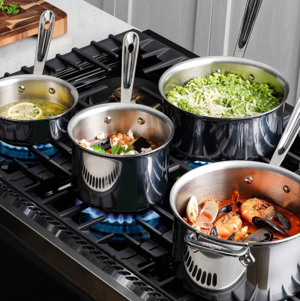 D3 Stainless 3-ply Bonded Cookware, Sauce Pan with lid, 1.5 quart