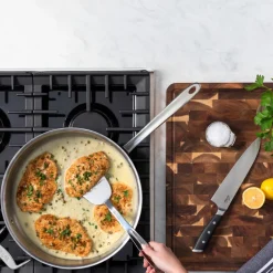G5® Graphite Core Stainless Steel 5-ply Bonded Cookware, Sauté Pan with Lid, 6 quart