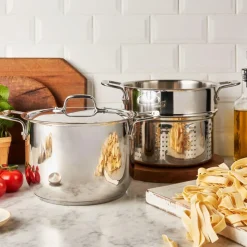 Gourmet Accessories, Pasta Pot with Perforated Insert and lid, 6 quart