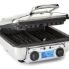 Gourmet Stainless Steel Digital Waffle Maker with Removable Plates; 4 slice