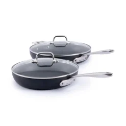 HA1 Expert Cookware, Nonstick 2 Piece Fry Set with Lids, 10 & 12 inch