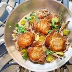 14-Inch Fry Pan with Lid / All-Clad D5 Brushed Stainless Masterpiece