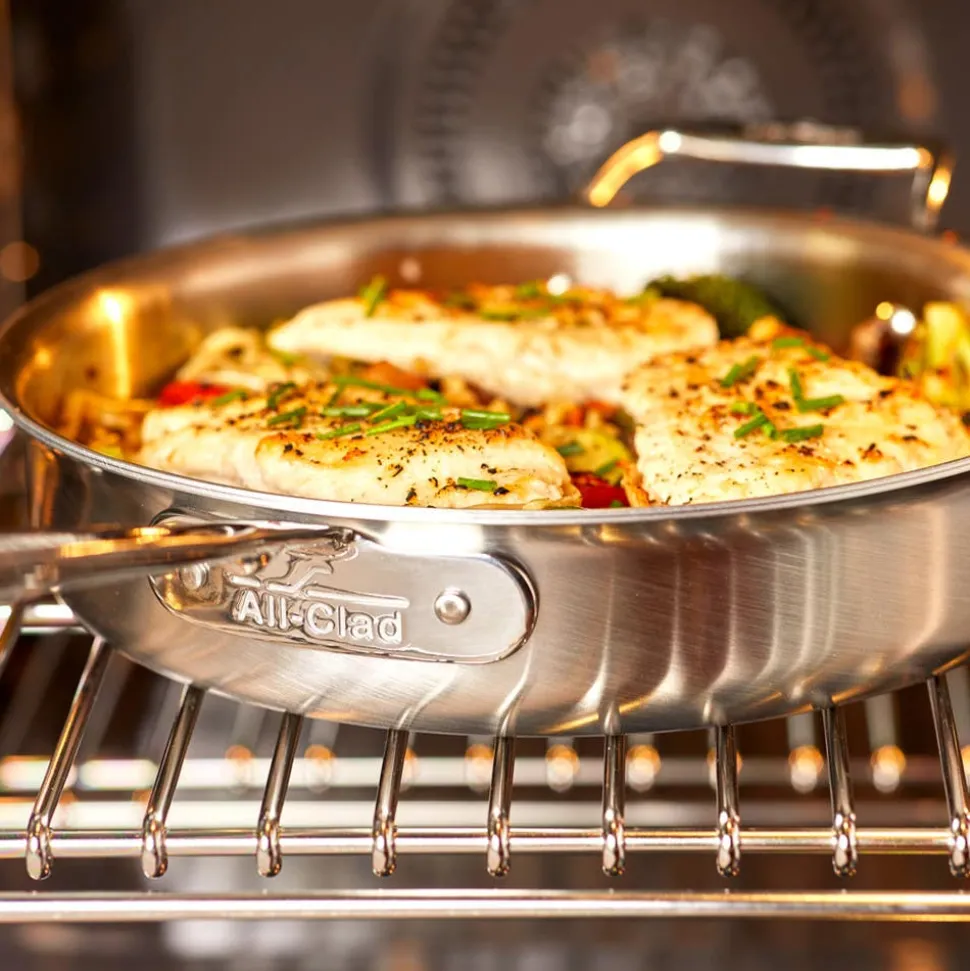 14-Inch Fry Pan with Lid / All-Clad D5 Brushed Stainless Masterpiece