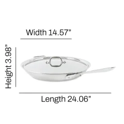 14-Inch Fry Pan with Lid / All-Clad D5 Brushed Stainless Masterpiece