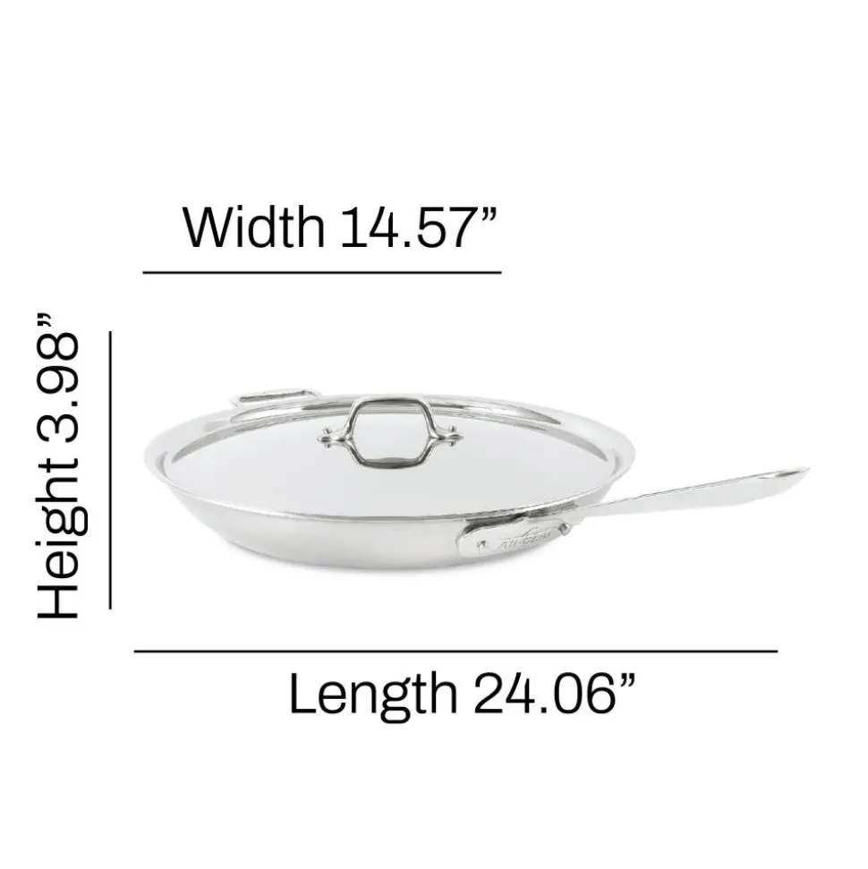 14-Inch Fry Pan with Lid / All-Clad D5 Brushed Stainless Masterpiece