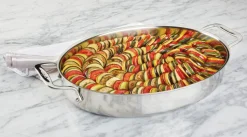 15-Inch Oval Baker with Red Pot Holders / Bake and Serve