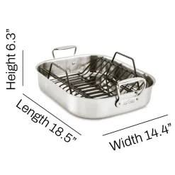 Large Stainless Steel Roaster Pan with Rack | All-Clad