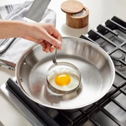 Outdoor Accessories, Stainless Steel 4 inch Egg Ring Set, 2 Piece