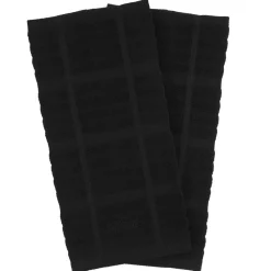 2-Pack Black Kitchen Towel Set / Premium Absorbent Towels for Every Kitchen