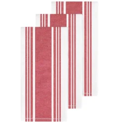3-Pack Chilli Red Dual Kitchen Towel Set / Pop of Colour with Maximum Absorbency