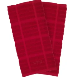 2-Pack Chilli Red Kitchen Towel Set / Stylish, High-Quality Kitchen Towels