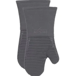 2-Pack Pewter Grey Oven Mitt Set / Classic Elegance Meets Heat Protection