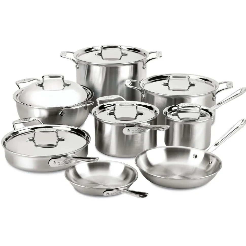 14-Piece BD5 Stainless Steel Cookware Set I All-Clad