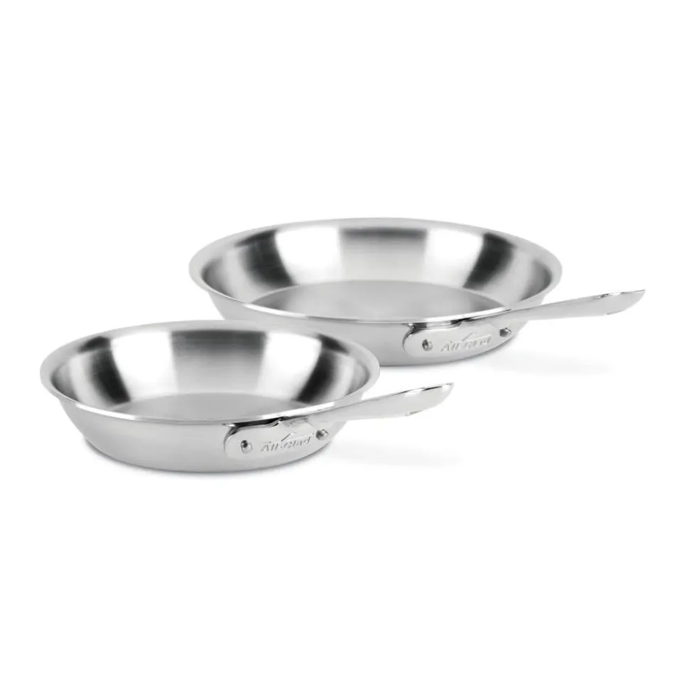 2-Piece Deep Skillet Set / All-Clad D5 Polished Stainless (8.5-inch and 10.5-inch)