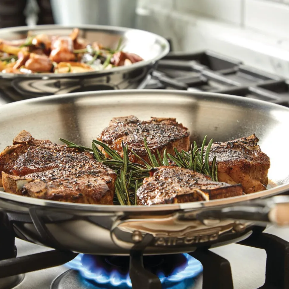 2-Piece Deep Skillet Set / All-Clad D5 Polished Stainless (8.5-inch and 10.5-inch)