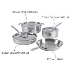 7-Piece Pots and Pans Set / All-Clad D3 Stainless Everyday Collection