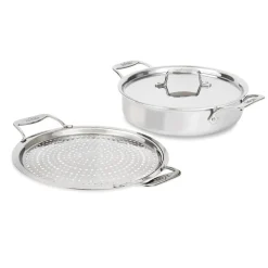 4-Quart sauteuse with Splatter Guard / All-Clad D5 Brushed Stainless Versatility