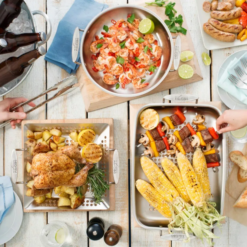 Stainless Steel Roaster / Outdoor Grilling Made Easy