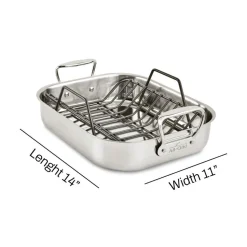 11 x 14-Inch Stainless Steel Small Roaster With Rack I All-Clad